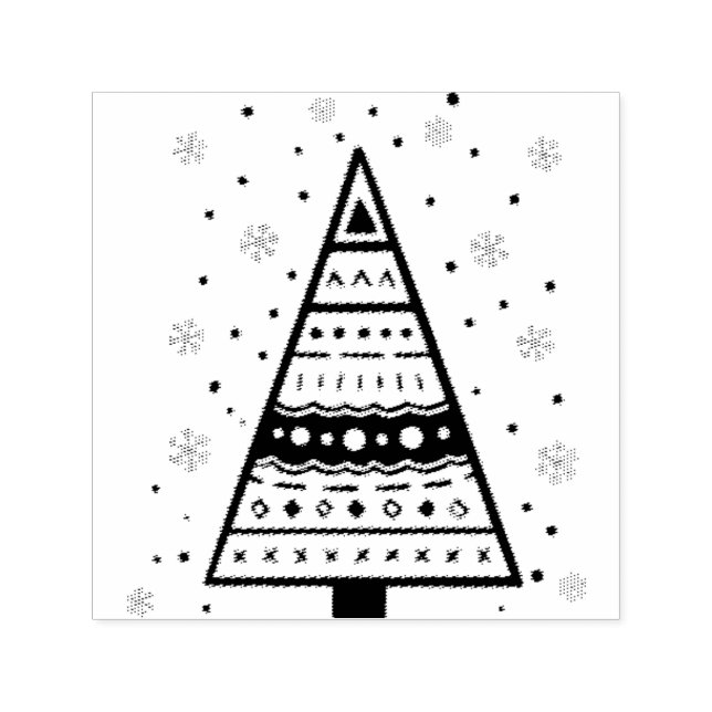 Rustic Christmas Tree Self-inking Stamp (Design)