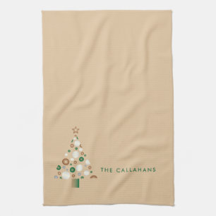 Rustic Christmas Tree Stylish Elegant Cute Tea Towel