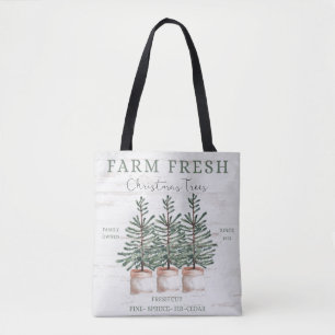 Rustic Christmas Tree  Tote Bag