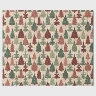 Rustic Christmas Tree Wrapping Paper
