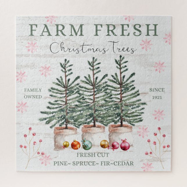 Rustic Christmas Trees Family Jigsaw Puzzle (Vertical)