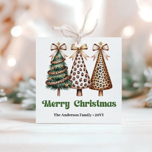 Rustic Christmas Trees Personalised Holiday Gift Favour Tags