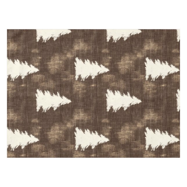 Rustic Christmas Trees Tablecloth (Front (Horizontal))