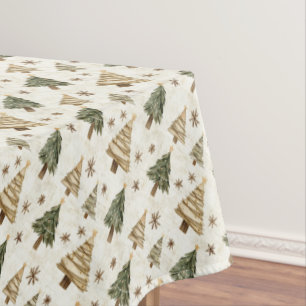 Rustic Christmas Trees Tablecloth