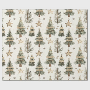 Rustic Christmas trees Wrapping Paper