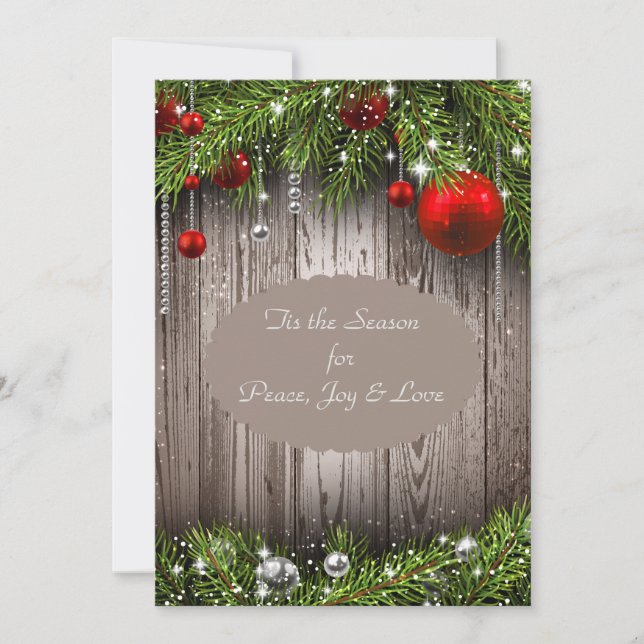 Rustic Christmas Wedding Invitation (Front)