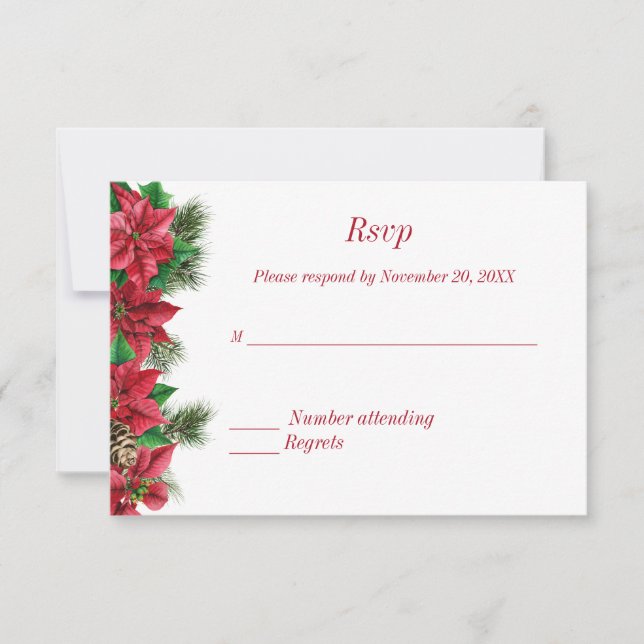 Rustic Christmas Wedding Invitation (Front)