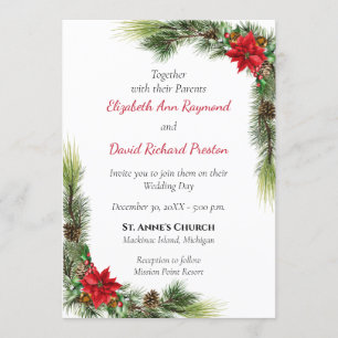 Rustic Christmas Wedding Invitation