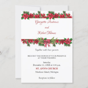 Rustic Christmas Wedding Invitation
