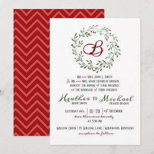 Rustic Christmas Wedding Invitation