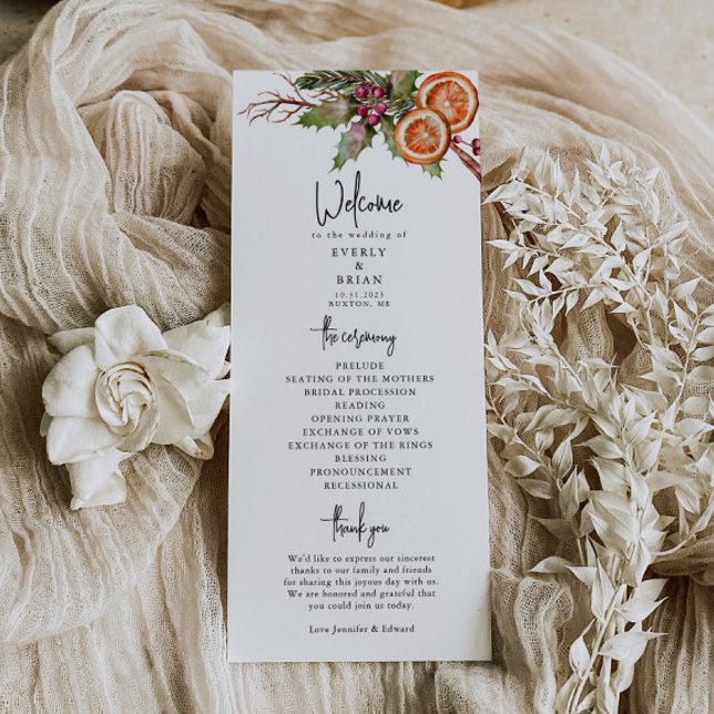 Rustic Christmas Wedding Program Programme (Creator Uploaded)