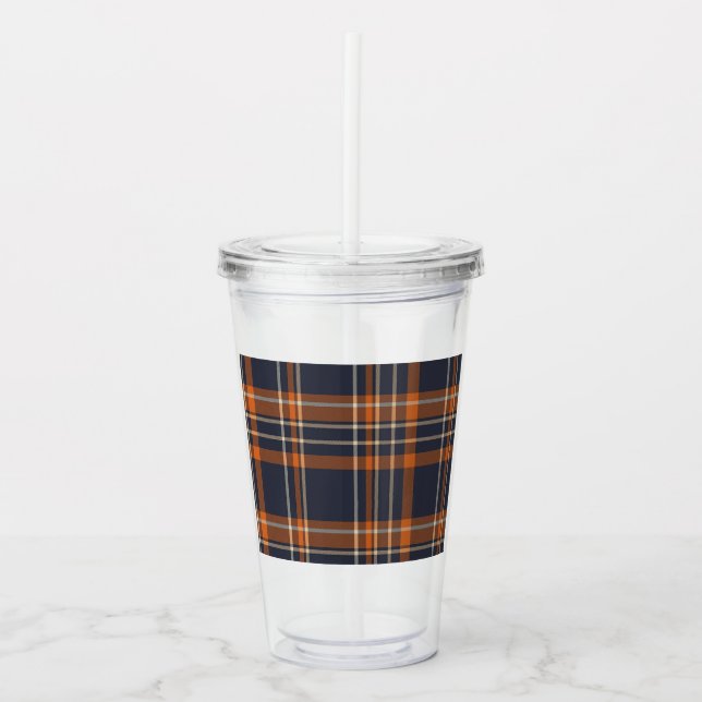 Rustic Christmas/winter plaid   Acrylic Tumbler (Front)