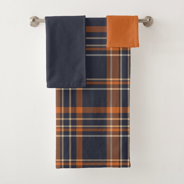 Rustic Christmas/winter plaid Bath Towel Set (Insitu)