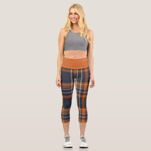 Rustic Christmas/winter plaid Capri Leggings