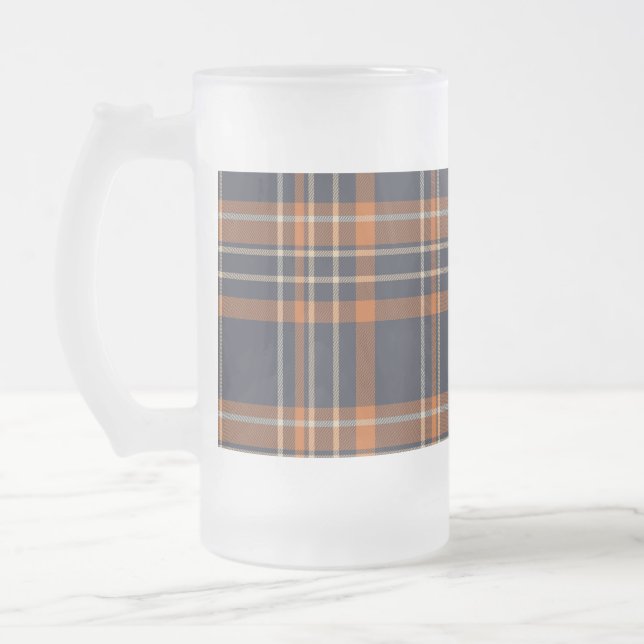 Rustic Christmas/winter plaid   Frosted Glass Beer Mug (Left)