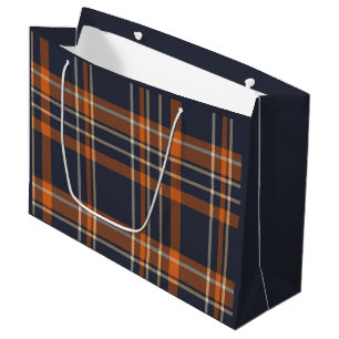 Rustic Christmas/winter plaid Large Gift Bag