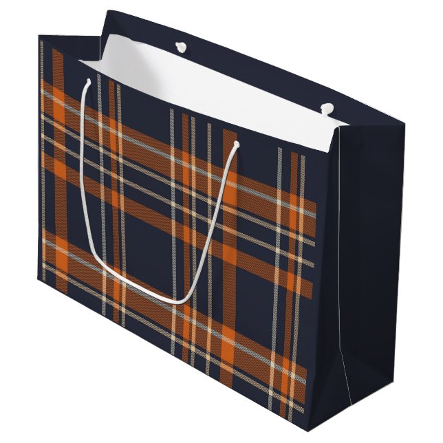 Rustic Christmas/winter plaid  Large Gift Bag (Front Angled)