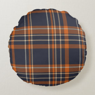 Rustic Christmas/winter plaid  Round Cushion