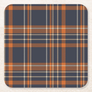 Rustic Christmas/winter plaid Square Paper Coaster