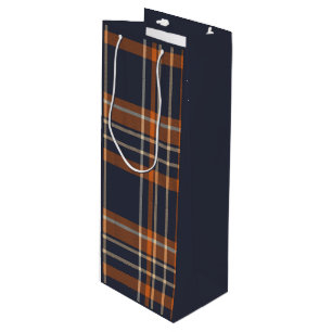 Rustic Christmas/winter plaid Wine Gift Bag