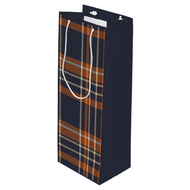 Rustic Christmas/winter plaid  Wine Gift Bag (Front Angled)