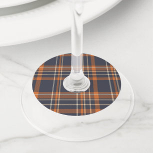 Rustic Christmas/winter plaid Wine Glass Tag