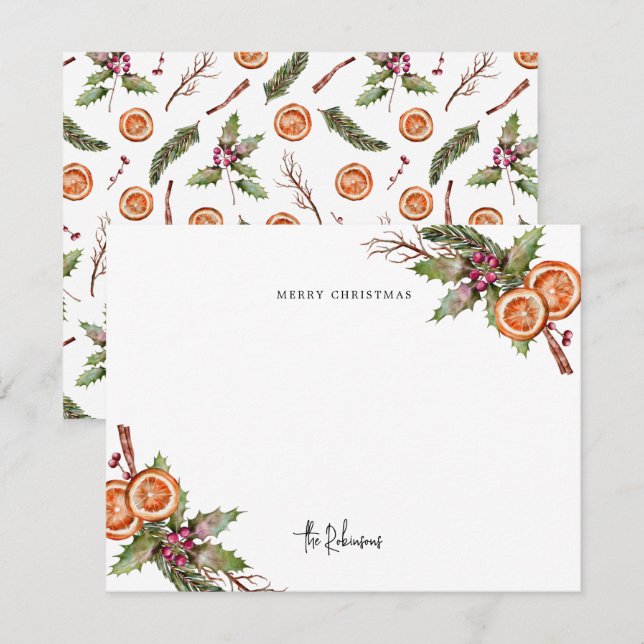 Rustic Christmas Wreath Card (Front/Back)