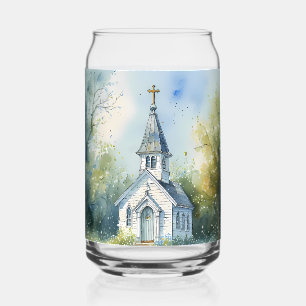 Rustic Church Path in Wildflower Meadow Can Glass