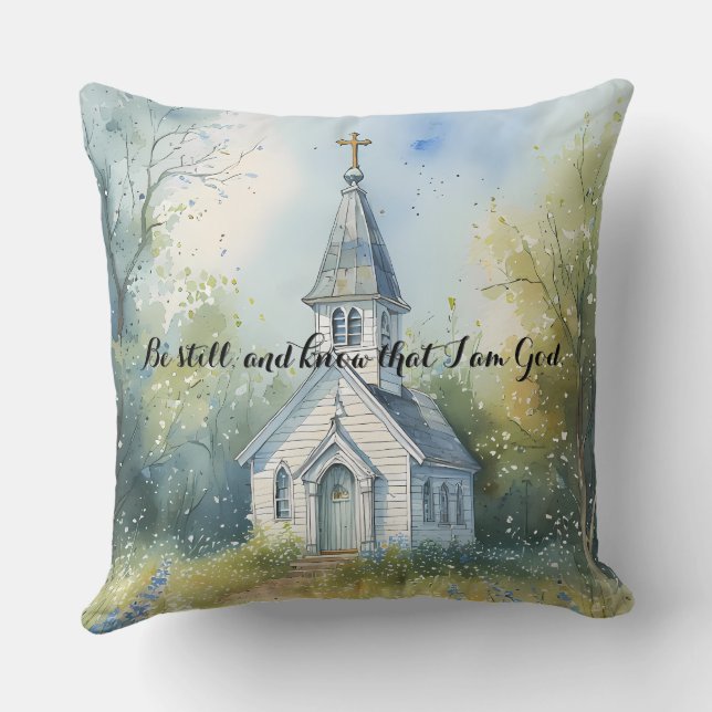 Rustic Church Path in Wildflower Meadow Cushion (Back)