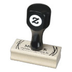 Rustic Circle Monogram Return Address Rubber Stamp