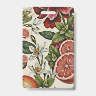 Rustic Citrus Floral summer ID Badge