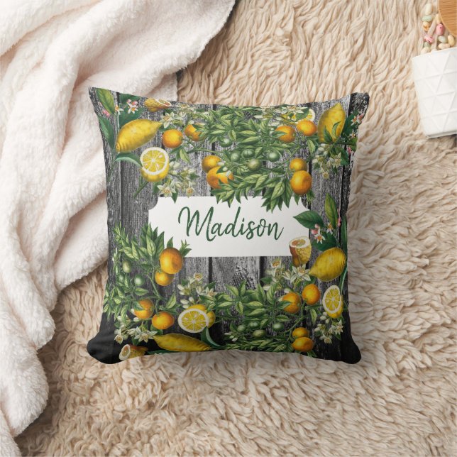 Rustic Citrus Garden  Cushion (Blanket)