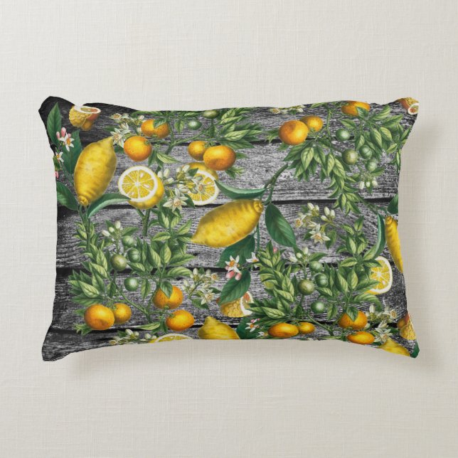 Rustic Citrus Garden Decorative Cushion (Front)
