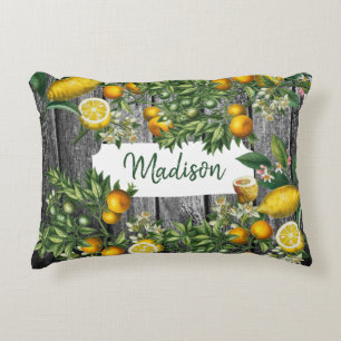 Rustic Citrus Garden Decorative Cushion