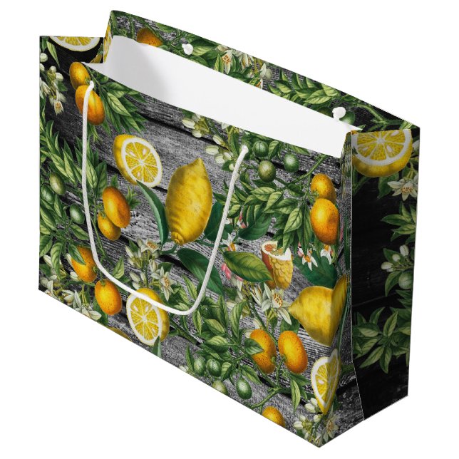 Rustic Citrus Garden Large Gift Bag (Front Angled)