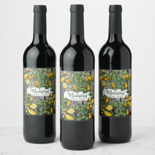 Rustic Citrus Garden  Wine Label