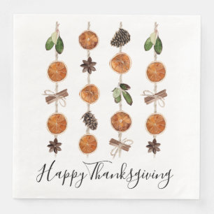 Rustic Citrus Spice Thanksgiving Dinner Party Napkin