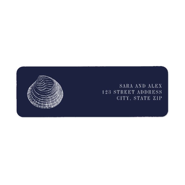 Rustic Clam Shell Dark Blue Wedding  (Front)