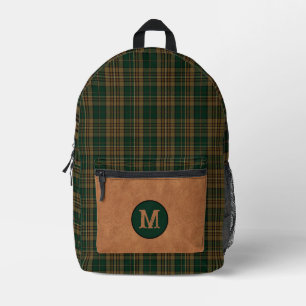 Rustic Clan Fitzsimmons Plaid Monogrammed Printed Backpack