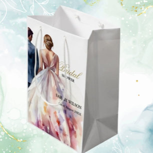 Rustic Classic Boho Floral Bridal Shower Medium Gift Bag