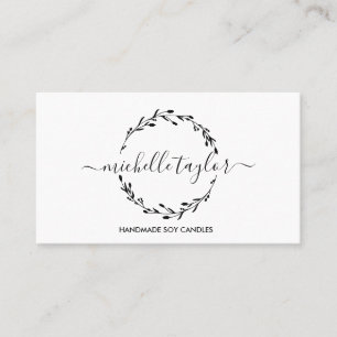 Rustic Classic Lavender Wreath Logo Business Card