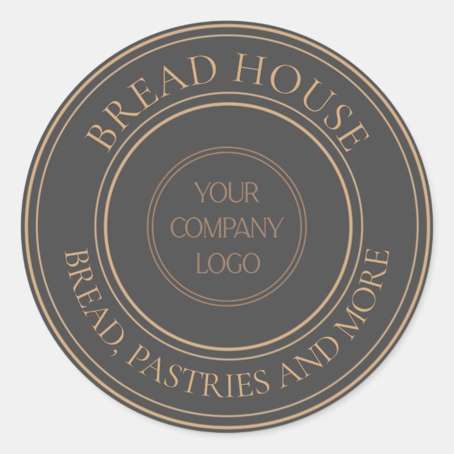 Rustic Classic Round Stickers for Baked Goods (Front)