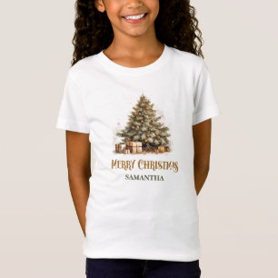 Rustic classic sage green and gold Christmas tree T-Shirt