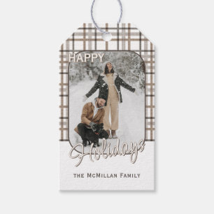 Rustic Classy Elegant Plaid Pattern Holiday Gift Tags