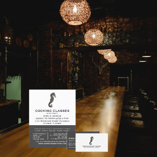 Rustic Clay Seahorse, Seafood, Chef, Cooking  Business Card