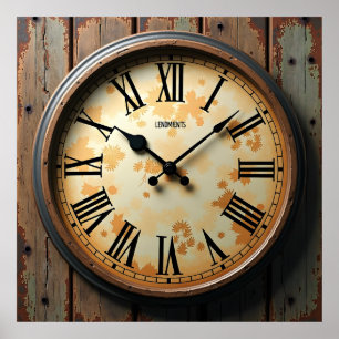 Rustic Clock Face Poster