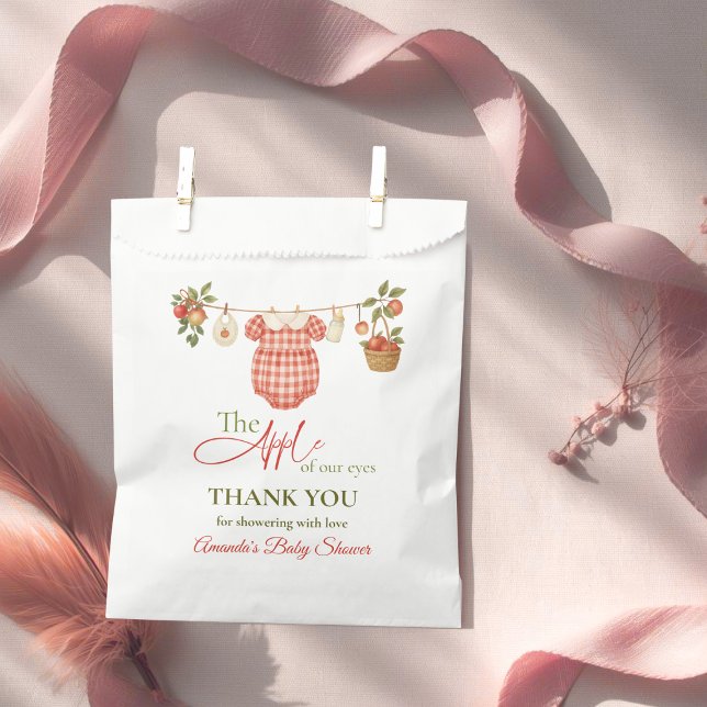 Rustic Clothesline Apple Locally Grown Baby Shower Favour Bags (Creator Uploaded)
