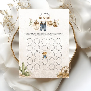 Rustic Clothesline Little Cowboy Baby Family Bingo