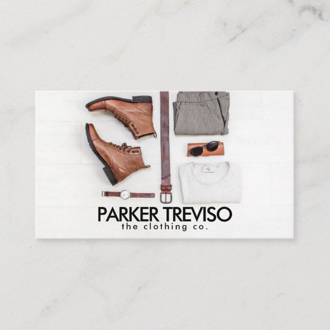 Rustic Clothing Brand Store Business Card (Front)
