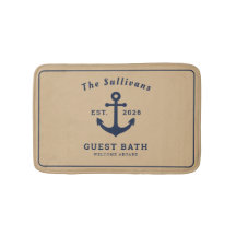 Rustic Coastal Anchor Navy Tan Custom Name